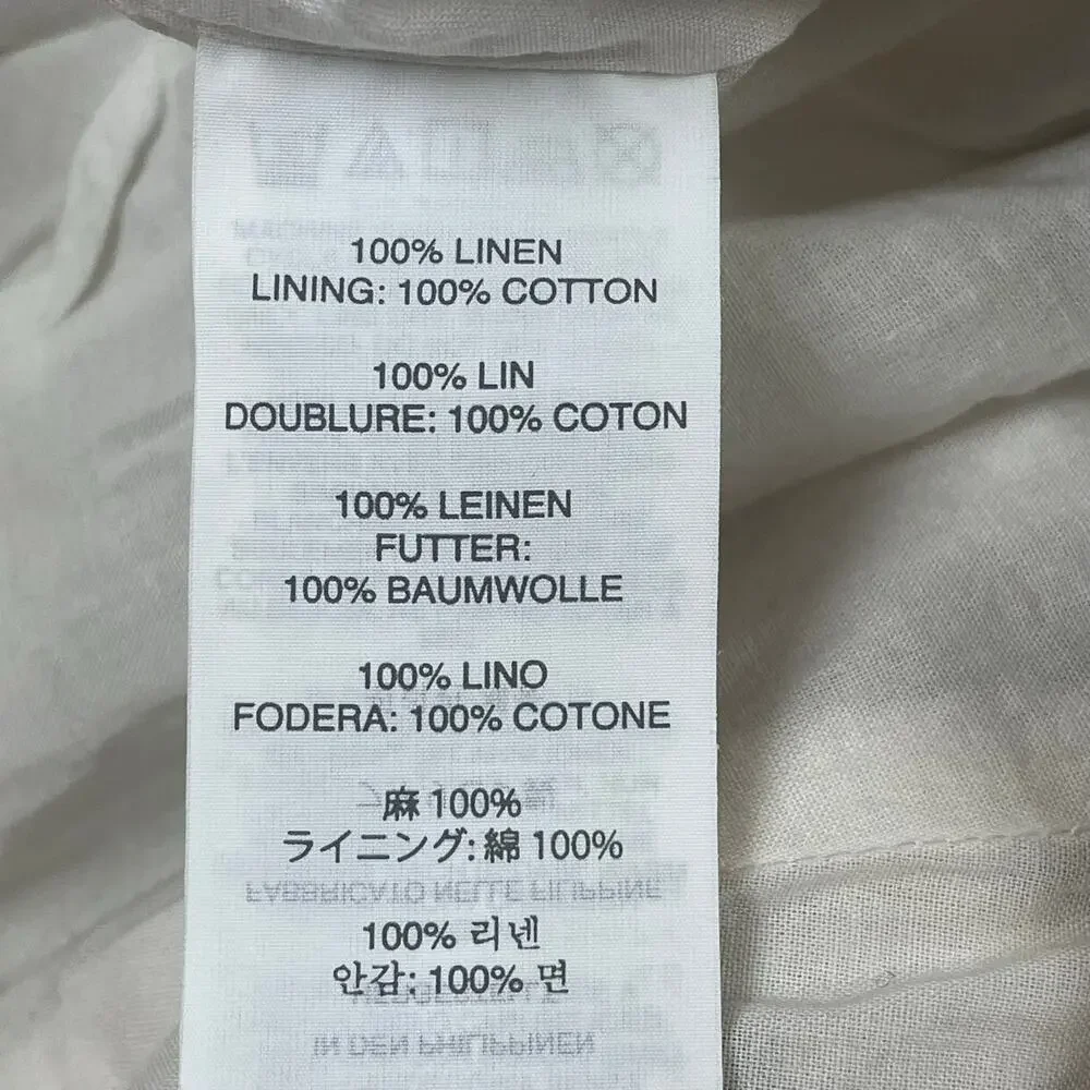 J Crew Linen Pants Womens 2 Ivory Tropical Leaf Print Cropped Lined Resort